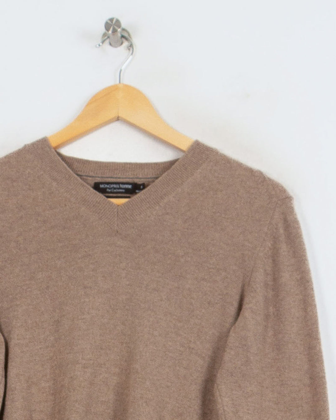 MONOPRIX COL V BEIGE - Taille S (36)