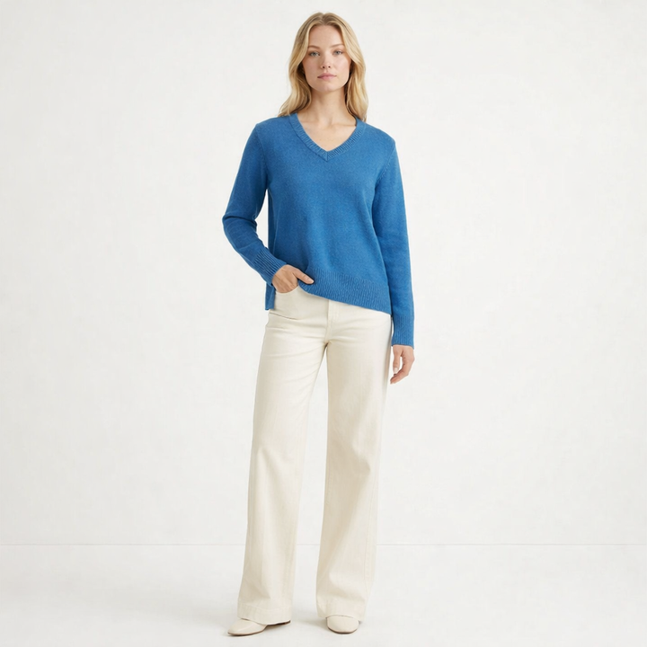 GALERIES LAFAYETTES COL V BLEU - Taille M (38)