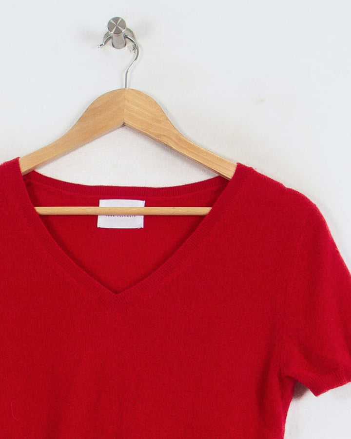 PERFECT CASHMERE COL V ROUGE - Taille XL (42)
