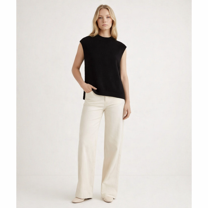 GALERIES LAFAYETTES COL ROND NOIR - Taille M (38)