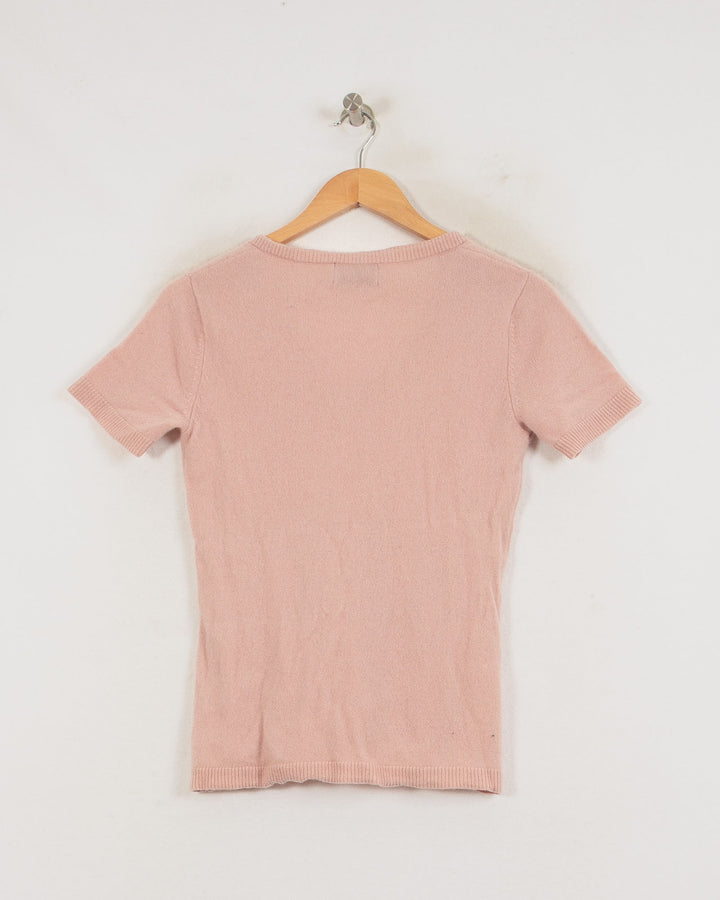 JUST CASHMERE COL V ROSE - Taille M (38)