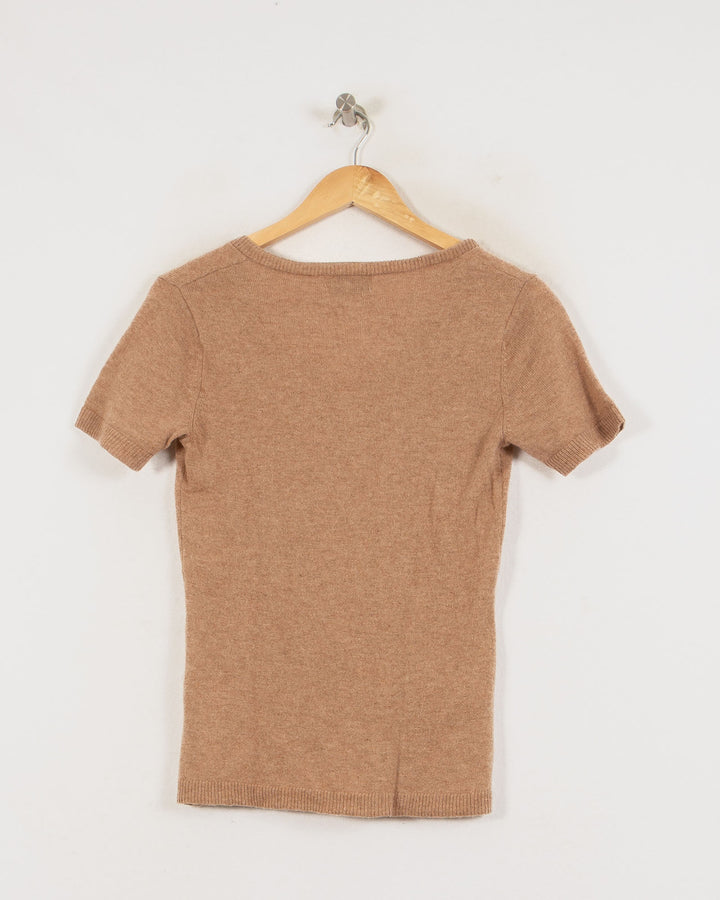 JUST CASHMERE COL V BEIGE - Taille M (38)