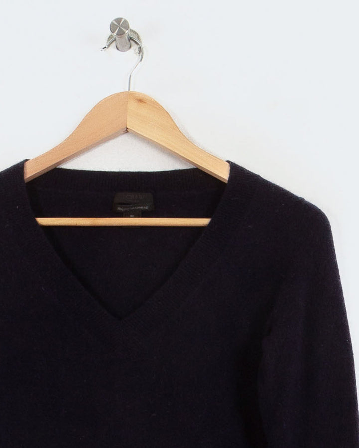 CACHEMIRE ITALIEN COL V BLEU - Taille M (38)