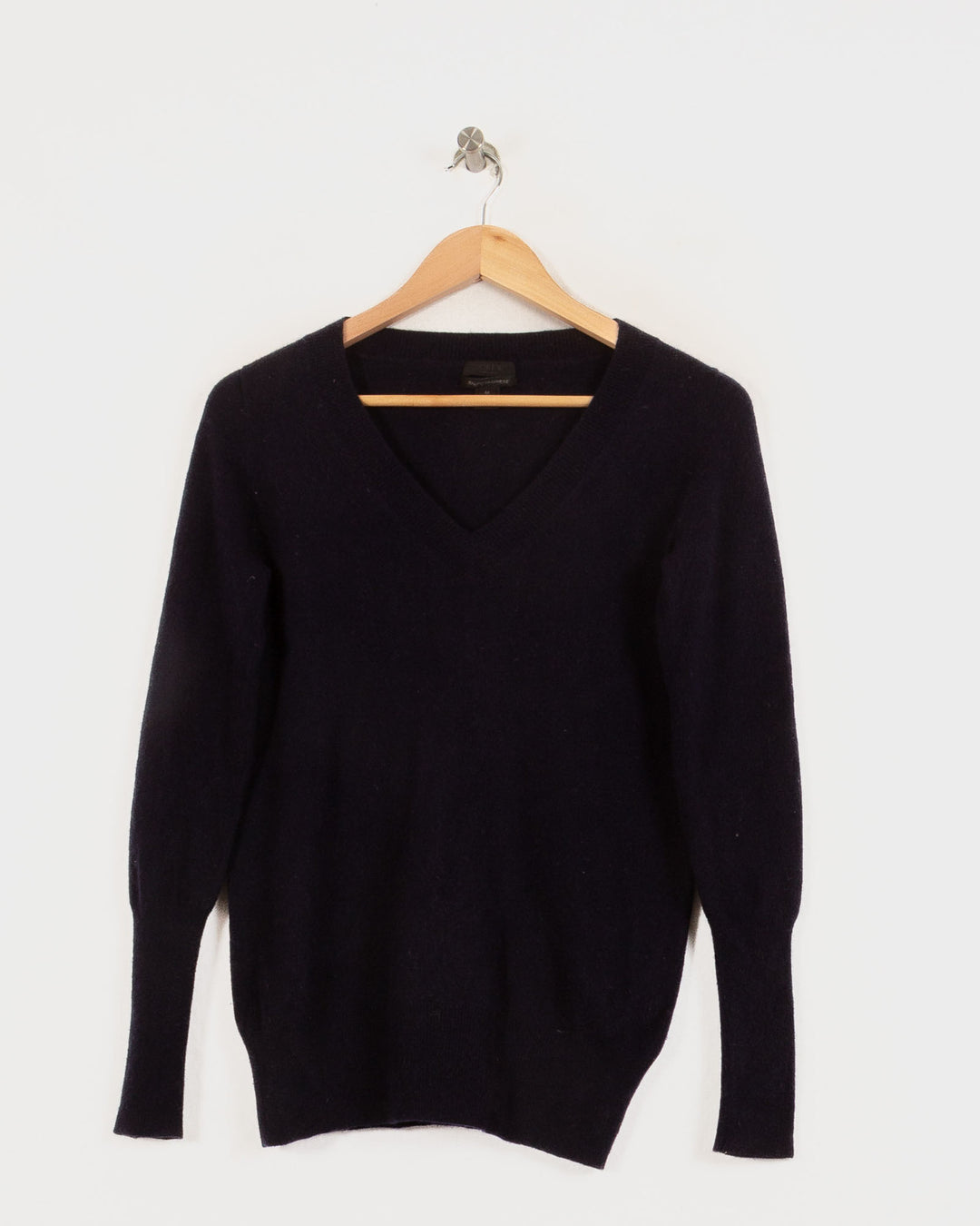 CACHEMIRE ITALIEN COL V BLEU - Taille M (38)