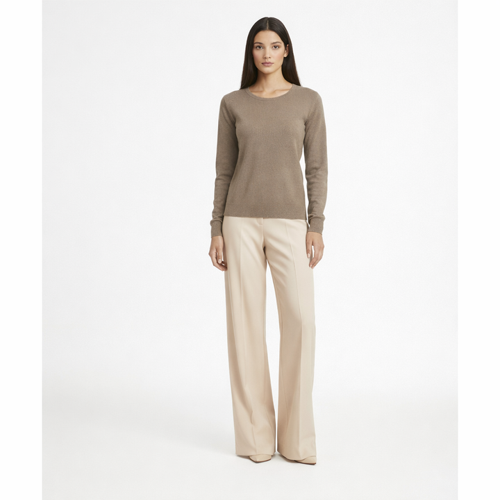 PERFECT CASHMERE COL ROND GRIS - Taille M (38)
