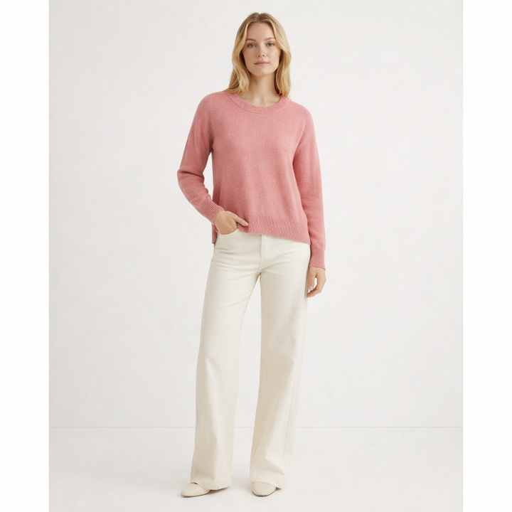 ABSOLUT CASHMERE COL ROND ROSE - Taille S (36)