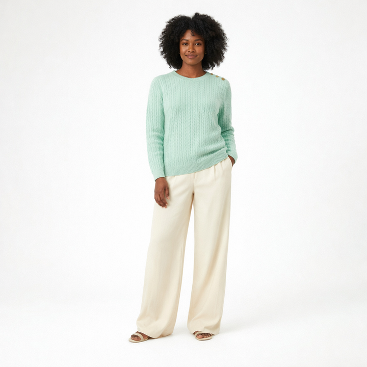 CYRILLUS COL ROND VERT - Taille S (36)
