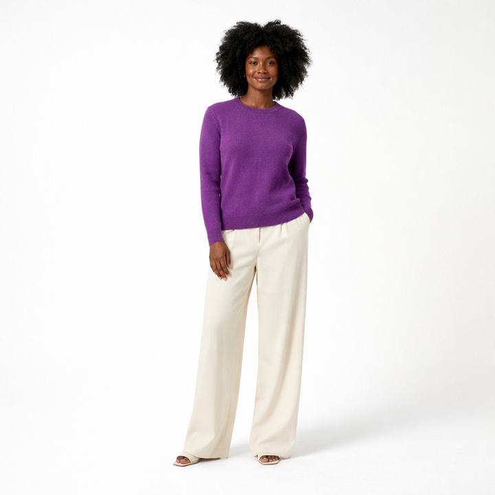 ABSOLUT CASHMERE COL ROND VIOLET - Taille M (38)