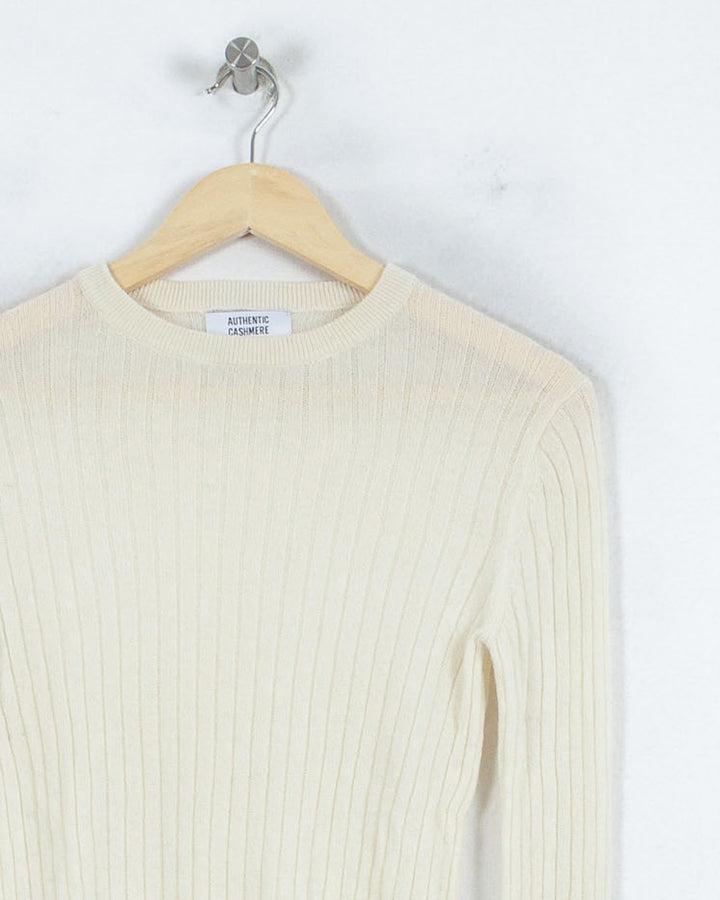 AUTHENTIC CASHMERE COL ROND BEIGE - Taille M (38)