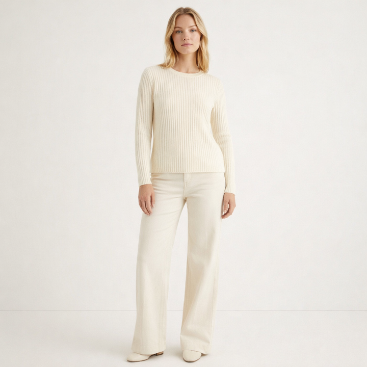 AUTHENTIC CASHMERE COL ROND BEIGE - Taille M (38)