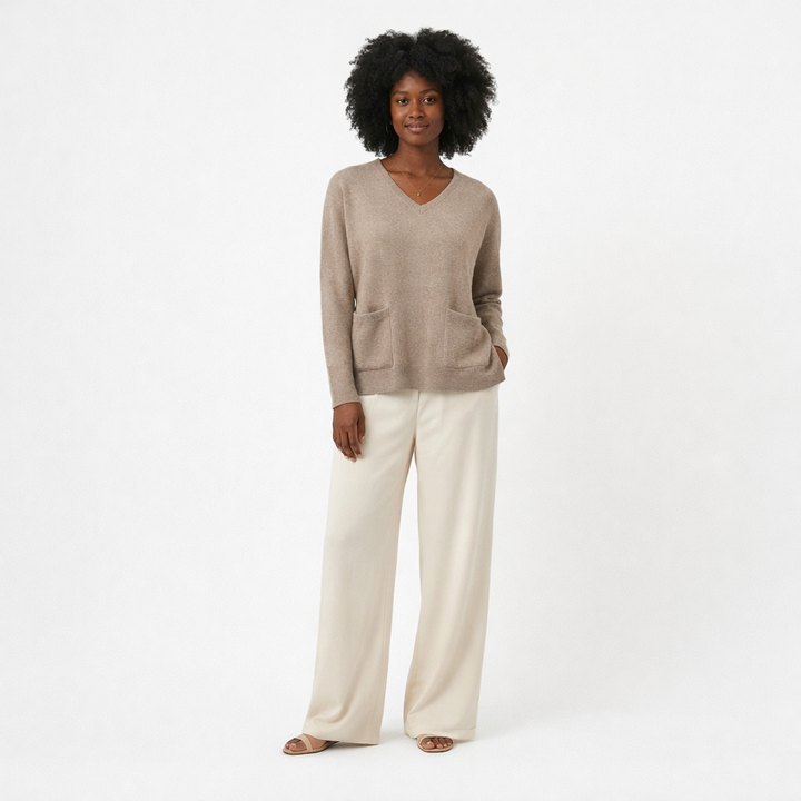 AUTRES COL V BEIGE - Taille M (38)