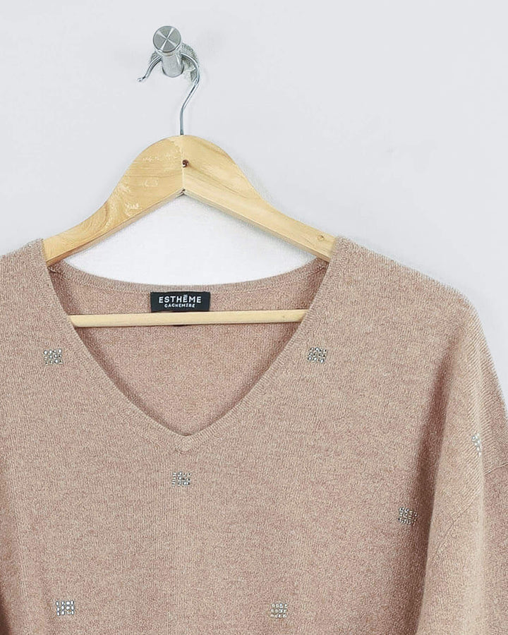 AUTRES COL V BEIGE - Taille M (38)