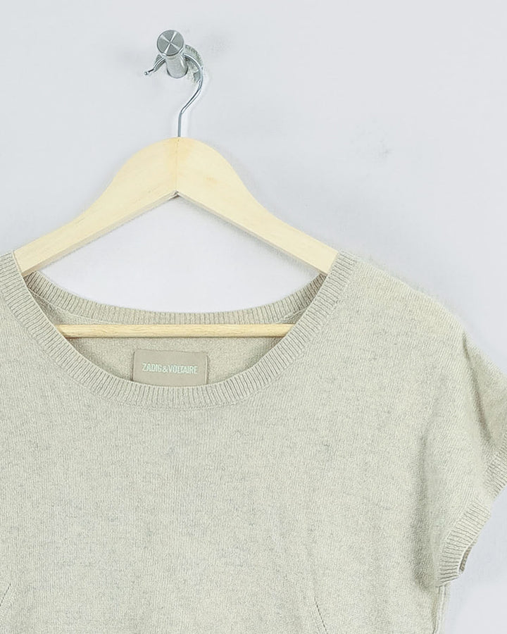 ZADIG & VOLTAIRE SANS MANCHE BEIGE - Taille L (40)