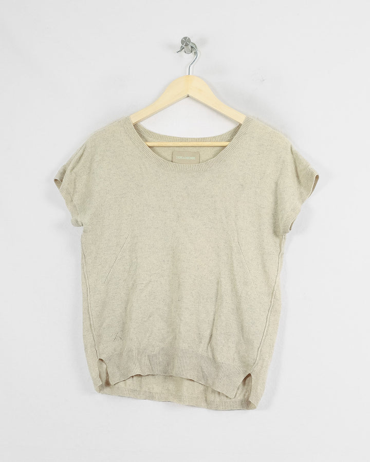ZADIG & VOLTAIRE SANS MANCHE BEIGE - Taille L (40)