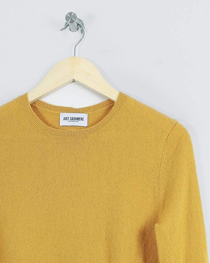 JUST CASHMERE COL ROND JAUNE - Taille M (38)