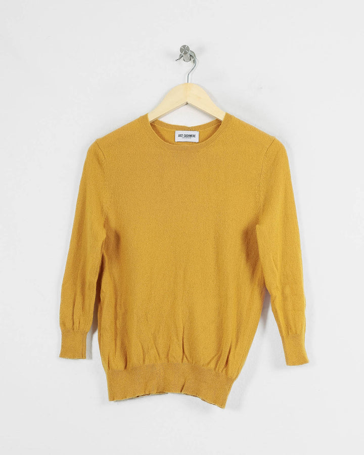 JUST CASHMERE COL ROND JAUNE - Taille M (38)