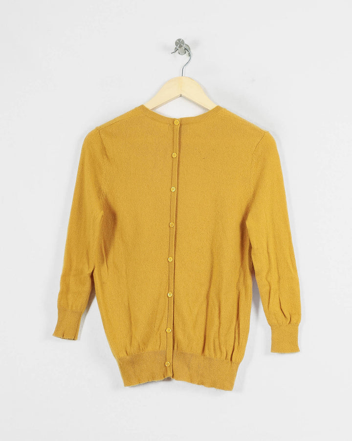 JUST CASHMERE COL ROND JAUNE - Taille M (38)