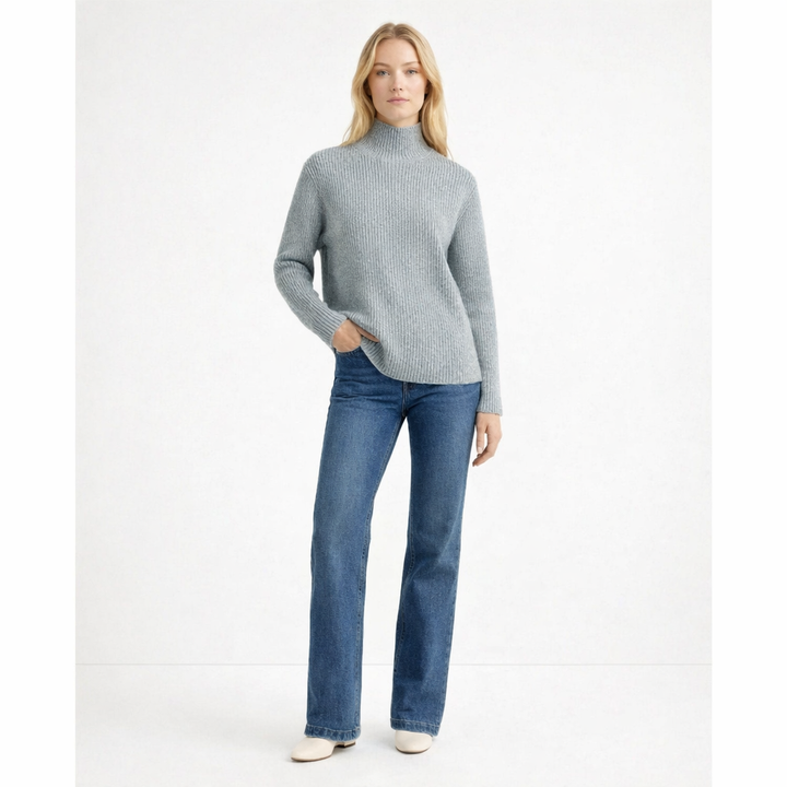 REPEAT COL ROULÉ GRIS - Taille S (36)