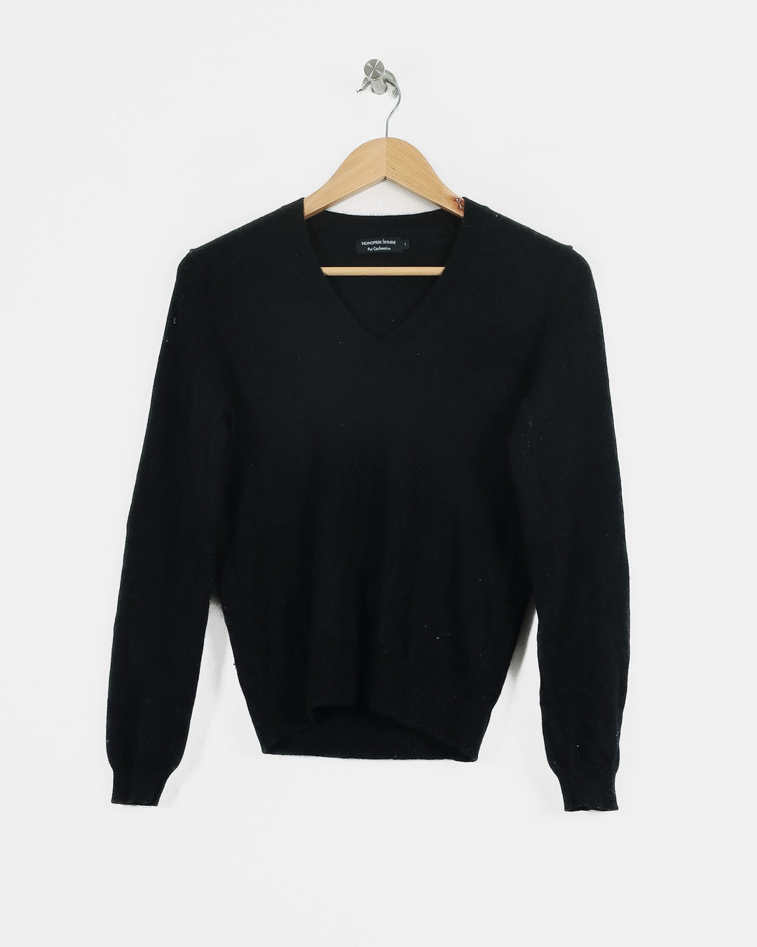 MONOPRIX COL V NOIR - Taille S (36)