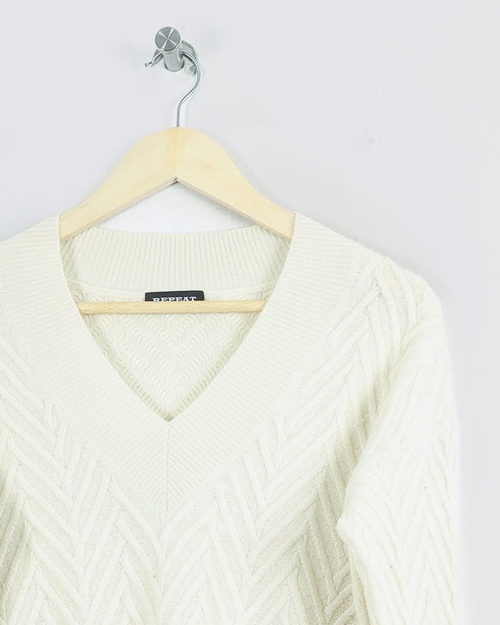 REPEAT COL V BEIGE - Taille S (36)