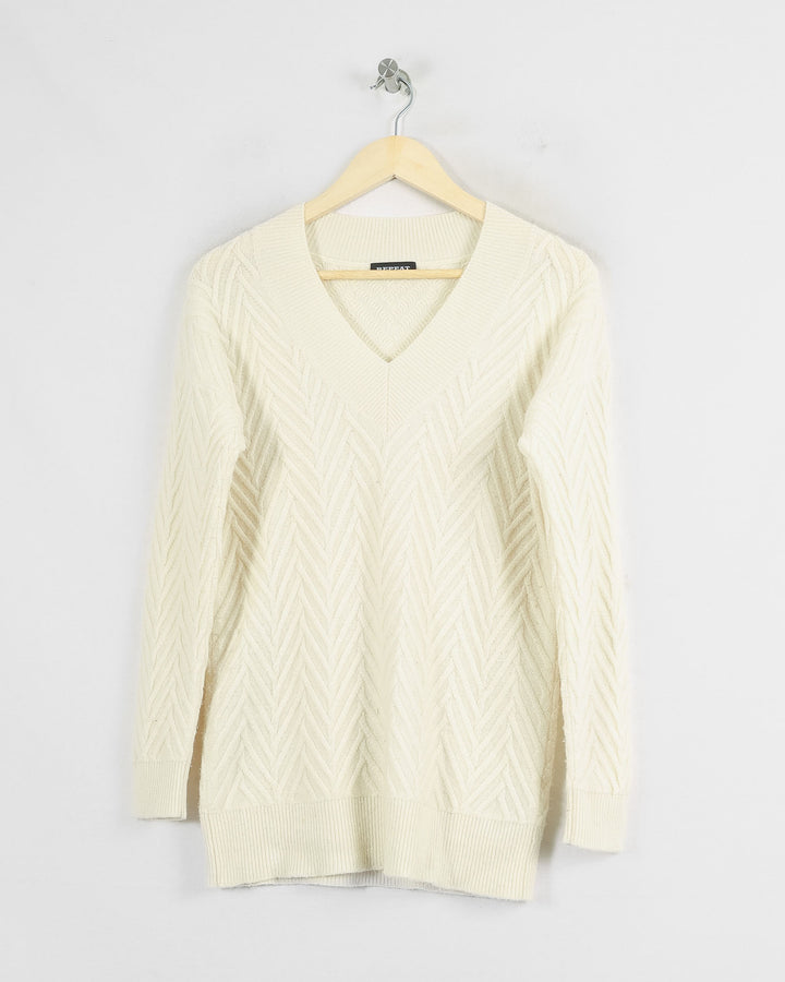 REPEAT COL V BEIGE - Taille S (36)