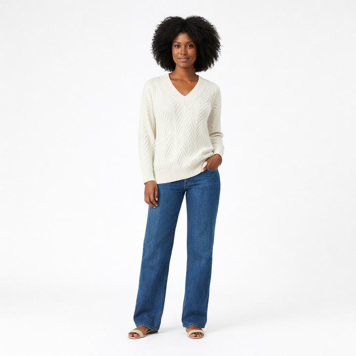 REPEAT COL V BEIGE - Taille S (36)