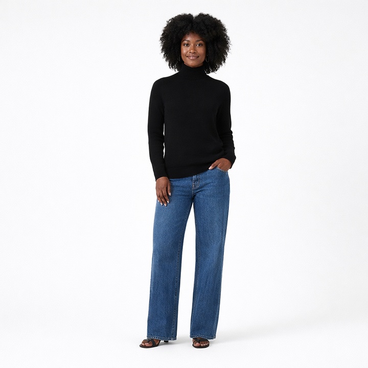 PRINTEMPS COL ROULÉ NOIR - Taille L (40)