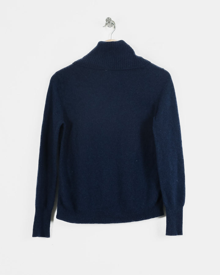NS..CASHMERE COL ROULÉ BLEU - Taille L (40)