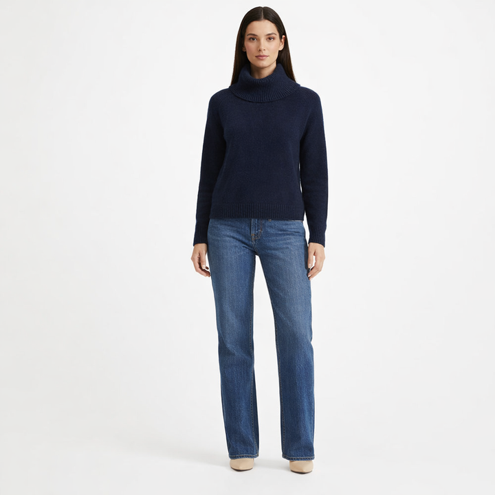 NS..CASHMERE COL ROULÉ BLEU - Taille L (40)