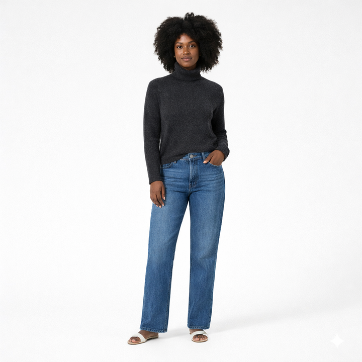 UNIQLO COL ROULÉ GRIS - Taille S (36)