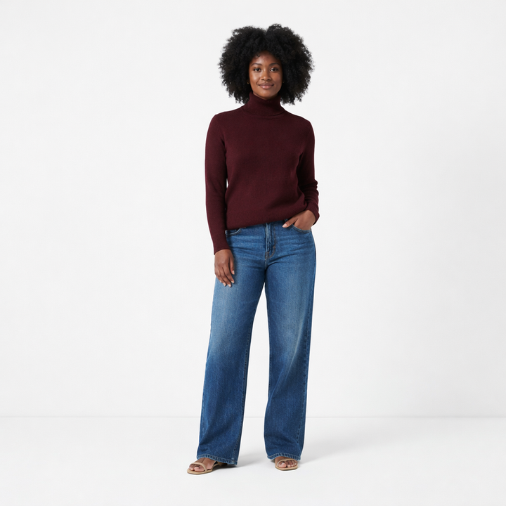 GALERIES LAFAYETTES COL ROULÉ MARON - Taille S (36)