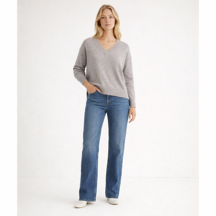 SANS MARQUE COL V GRIS - Taille XL (42)
